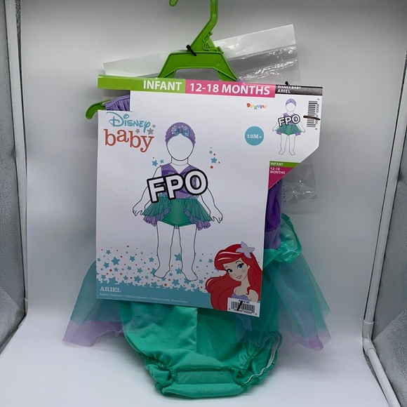 Disney Baby Ariel Infant Toddler Girls 2 Piece Halloween Costume 12-18 Months - Picture 2 of 13